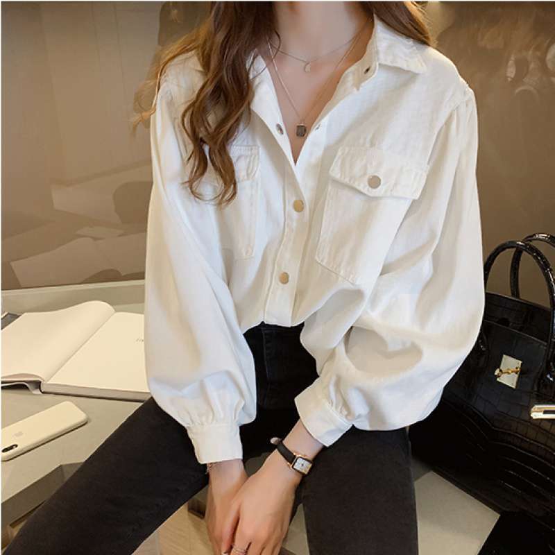 Shannon – Fashionable Blouse with Pockets and Long Sleeves