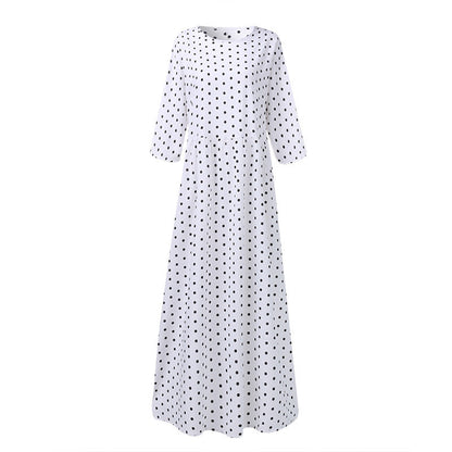 Judith – Elegant Polka Dot Mid-Sleeve Women's Tunic Dress