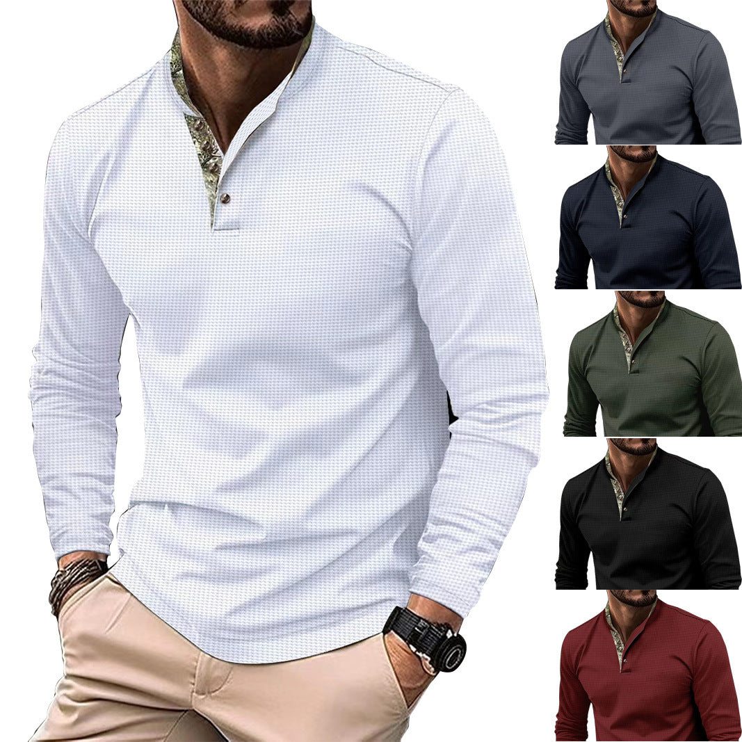 Colin – Stylish Men's Polo Shirt with Double Collar and Waffle Texture