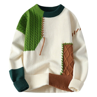 Damian – Color Block Sweater for Men with Long Sleeves