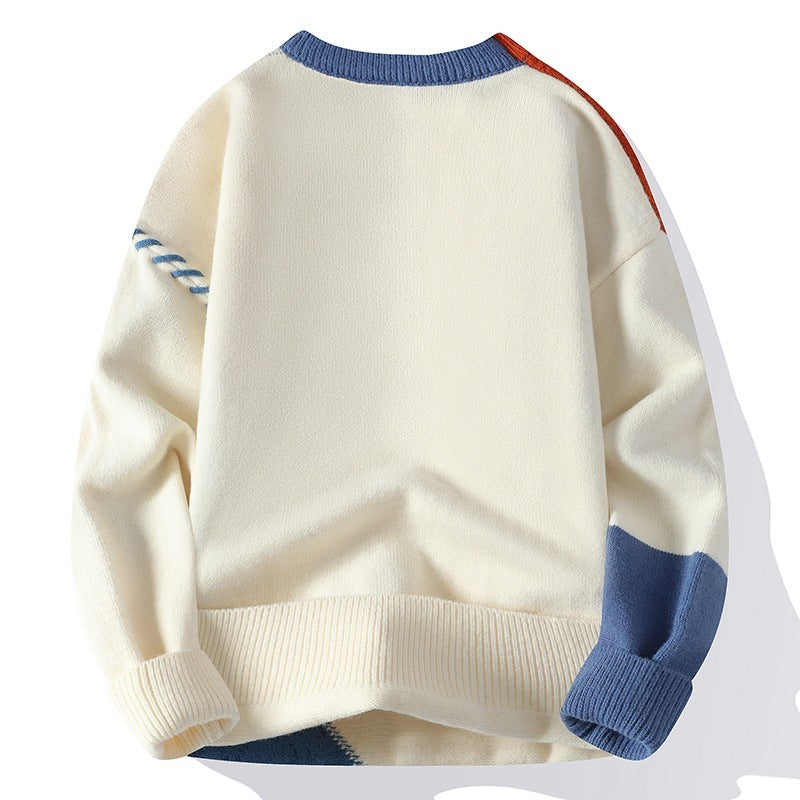 Damian – Color Block Sweater for Men with Long Sleeves