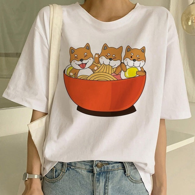 Danielle – Trendy Shiba Inu Crew Neck T-Shirt